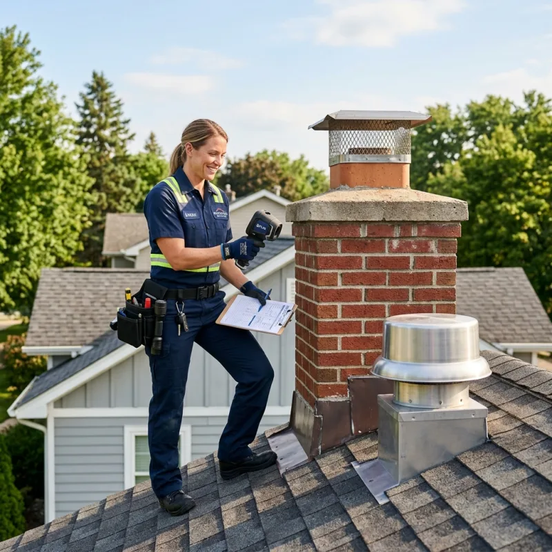 Technician inspecting a Bittern roof cavity and ductwork for a dead bird